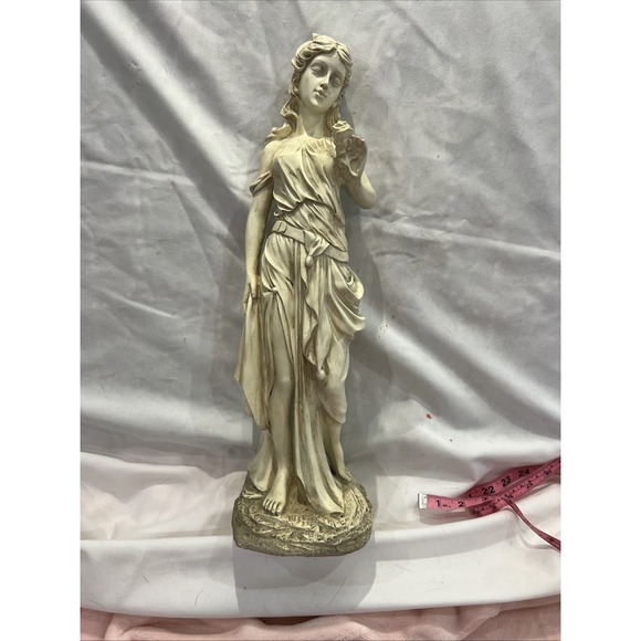 Vintage resin  Statue Lady Maiden Flower  Bounty, Greek dining room or bath roo - Picture 2 of 7